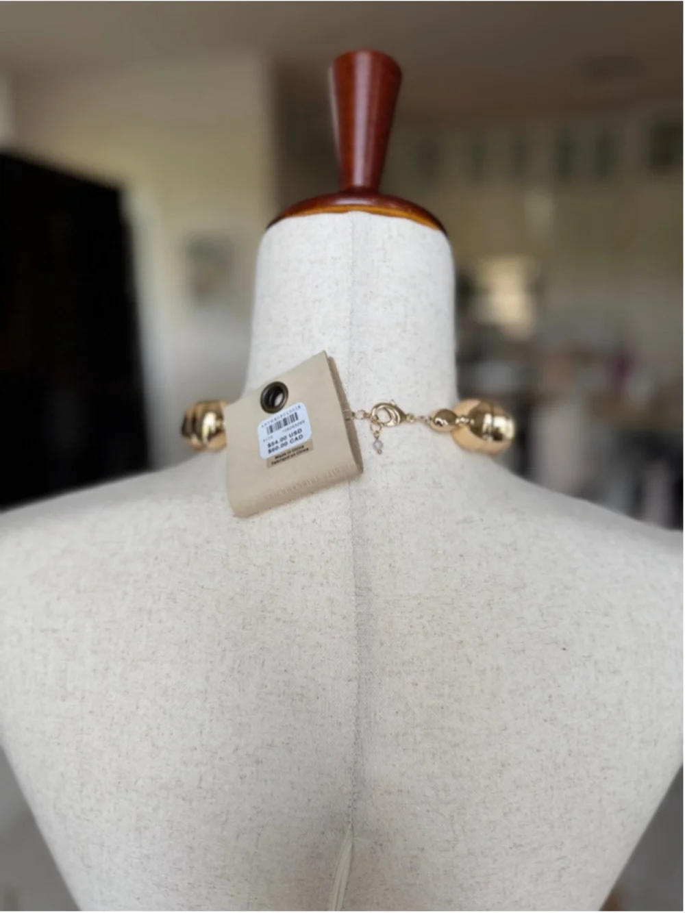 Anthropologie Women's Gold Tone Beaded Necklace One Size